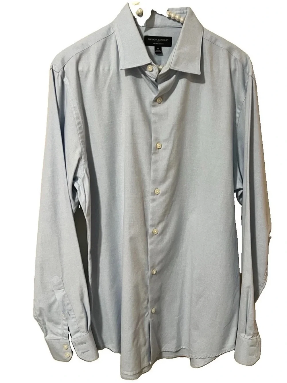 Banana republic long sleeve‎ button-down shirt light blue Med Slim Fit Chest 42